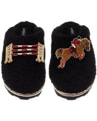 Laines London - Teddy Closed Toe Slippers With Show Jump Horse Brooches - Lyst
