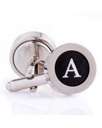 N'damus London - Regent Leather Letter Cufflinks - Lyst