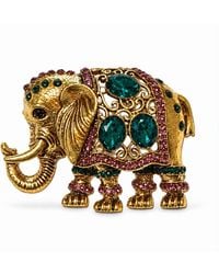 By Ozge - Emerald Majesty Crystal Elephant-Tone Statement Brooch - Lyst