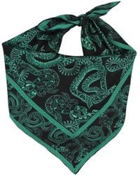 Monzlapur New York - Silk Serpent Noir Scarf Small -Forest - Lyst