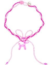 Tillie Beads - Double Layered Dog Charm Bead Necklace - Lyst
