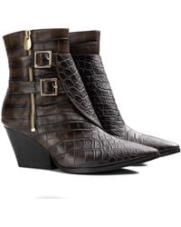 Rosamund Muir London - Beatrix Crocodile Print Ankle Boots - Lyst