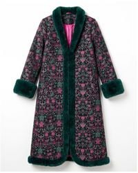 Louche - Delphia Belle Plume Jacquard Fur Trim Opera Coat - Lyst