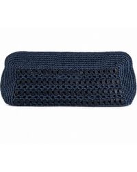 Hamel Atelier - Handwoven Leather Raffia Clutch - Lyst