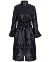 concept A trois - Quilted Midi Jacket With Collar & Drawstring - Lyst