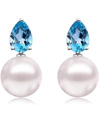 Kai Fine Jewelry - Sterling Natural Topaz & Freshwater Pearl Venus Tears Convertible Earrings - Lyst