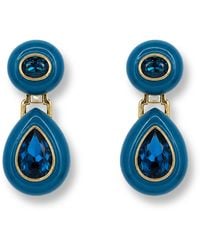 Michael Nash Jewelry - Lena Sapphire Resin And Sapphire Crystal Drop Earrings - Lyst