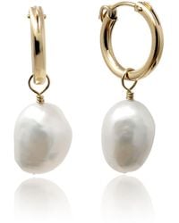 Kiri & Belle - Sia Filled Baroque Pearl Hoop Earrings - Lyst