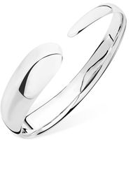 Lucy Quartermaine - Sterling Flat Drop Bangle - Lyst