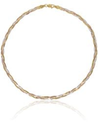 Spero London - Rose Rose & Spiral Sterling Flat Necklace - Lyst
