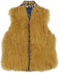 Amanda Thompson Couture - Aubrey Cropped Gilet Mustard - Lyst