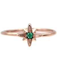 VicStoneNYC Fine Jewelry - 14K North Star Emerald Rose Solid Ring - Lyst