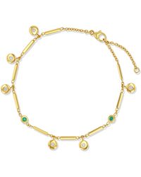 Jewelbird - Diamond & Emerald Disc Bracelet - Lyst
