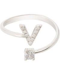 LÁTELITA London - Initial Ring V - Lyst