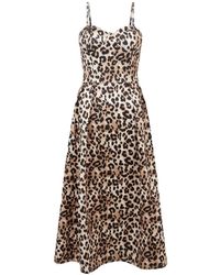 Sour Figs - Neutrals Leopard Print Midi Dress - Lyst