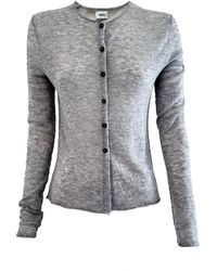Vænn - Nassau Sheer Crop Cardy Cloud Melange - Lyst