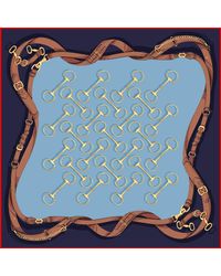 Lazyjack Press - Off To The Races Italian Silk Scarf - Lyst