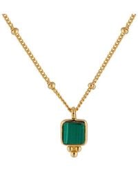 Bermuda Watch Company - Annie Apple Dulcie Sterling Silver, Gold Vermeil, Green Malachite Pendant Beaded Necklace - Lyst
