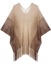 Saachi - Metallic Fringe Poncho - Lyst