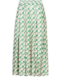Mirla Beane - Pink/green Checkerboard Midi Skirt - Lyst