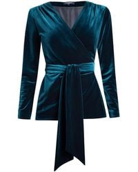Rumour London - Evelyn Velvet Wrap Jacket With Self-Tie Sash - Lyst