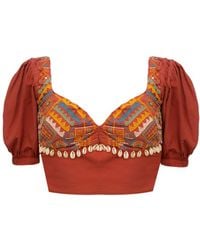 Tega Collective - Alankara Balloon Sleeve Crop Top - Lyst