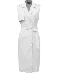 Smart and Joy - Double Breasted Trench Style Sleeveless Dress - Lyst