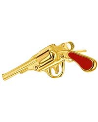 True Rocks - 18Kt Plated & Enamel Retro Pistol Stud - Lyst