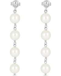 Unaloe - Sterling Pendant Earrings With Four Natural Pearls– Luxury Handmade Jewelry For - Lyst