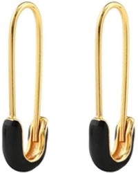 Kris Nations - Safety Pin Enamel Hoop Earrings - Lyst