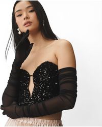 HIGH HEEL JUNGLE by KATHRYN EISMAN - Ariana Ruched Mesh Opera Glove - Lyst