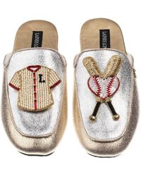 Laines London - Classic Mules With Baseball Lover Brooches - Lyst