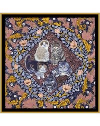 Wenzi - Whiskered Court Hand Painted Double Sided Silk Twill Scarf - Lyst