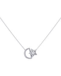 LMJ Starkissed Moon Diamond Necklace In 14k White Gold - Metallic