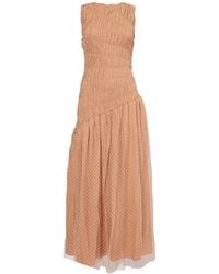 Amy Lynn - Neutrals Julia Smocked Polka Dot Maxi Dress - Lyst