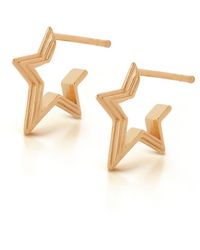 Nellou Jewellery - Stellar Hoop Earrings Plated Sterling - Lyst