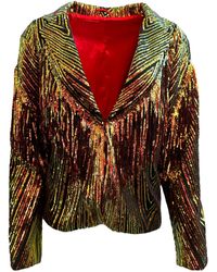 Any Old Iron - Rust Sequin Fringe Blazer Jacket - Lyst
