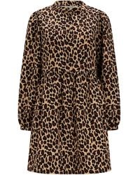 Sugarhill - Brandy Cord Short Smock Dress Leopard - Lyst