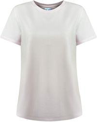 Perlavera - Tita Solid Cotton Spandex Short Sleeve Length Crew Neck T-Shirts - Lyst