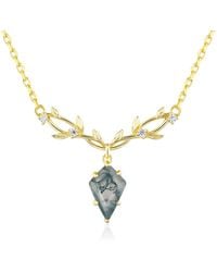 Azura Jewelry New York - Elven Entwine Moss Agate Necklace Vermeil - Lyst
