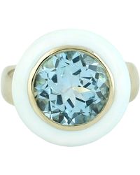 Artisan - 14K Enamel & Topaz Cocktail Ring - Lyst