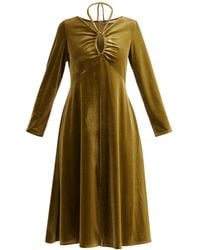 Paisie - Velvet Tie-Neck Dress - Lyst