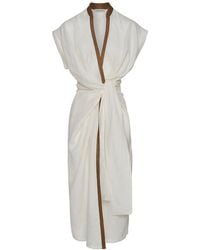 The Summer Edit - Kaia Luxe Linen Wrap Dress - Lyst