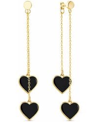 Rejected Hearts Club - Single Hearted Girl Dangle Heart Charm Filled Earrings - Lyst
