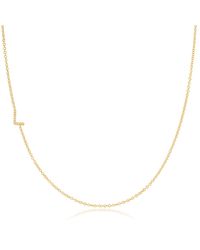 Maya Brenner - 14K Asymmetrical Pavé Letter Necklace - Lyst