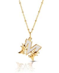 Kasun - Plated M Initial Necklace With Mother Of Pearl - Lyst