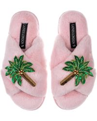Laines London - Classic Laines Slippers With Double Palm Tree Brooches - Lyst