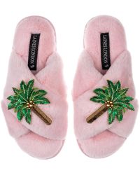 Laines London - ' / Classic Laines Slippers With Double Palm Tree Brooches - Lyst