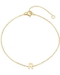 Posh Totty Designs - Petite Gold Fine Initial Bracelet - Lyst