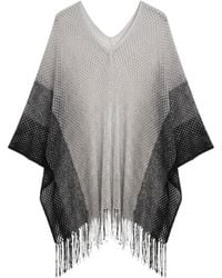 Saachi - Metallic Fringe Poncho - Lyst